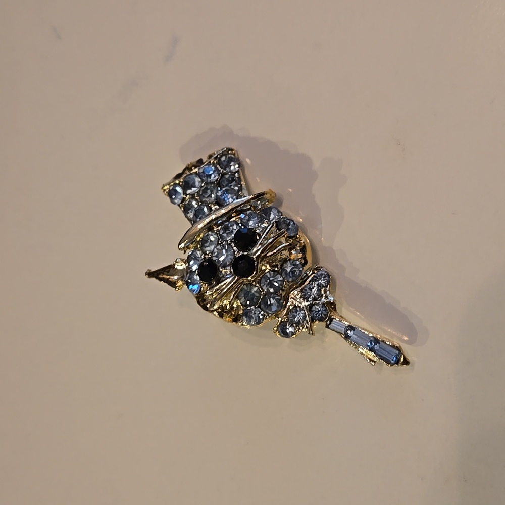 Vintage Rhinestone Cat pin Brooch